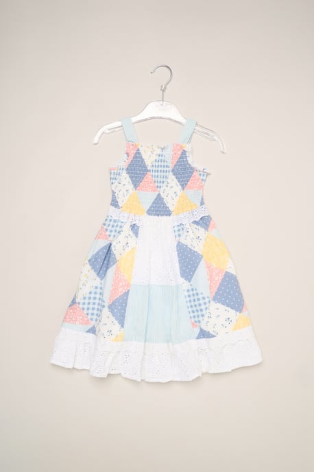Gingham Patchwork and Broderie Dress - Image 2