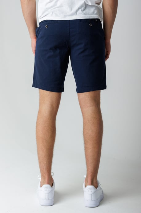 Navy Classic Chino Shorts With Button Fastening And Belt Loops - Image 2