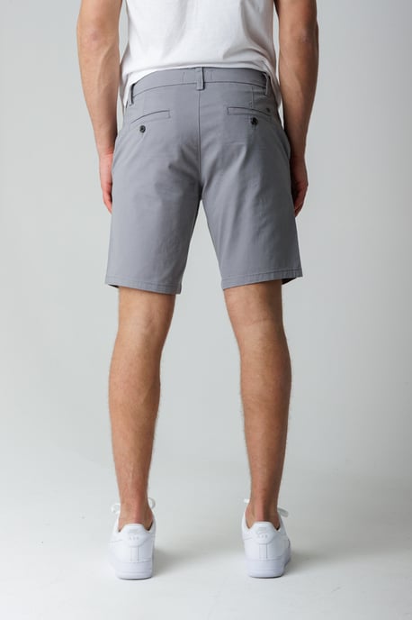 Grey Classic Chino Shorts With Button Fastening And Belt Loops - Image 2
