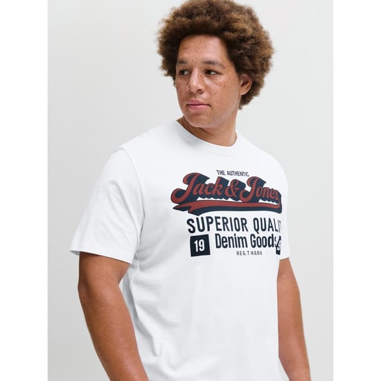 Jack & Jones Mens Graphic T Shirt Oneck Plus Size Tee - Image 1