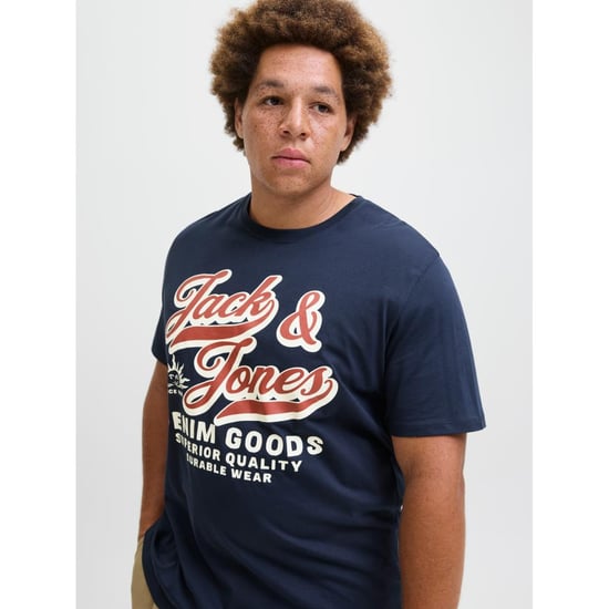 Jack & Jones Mens Graphic T Shirt Oneck Plus Size Tee - Image 1