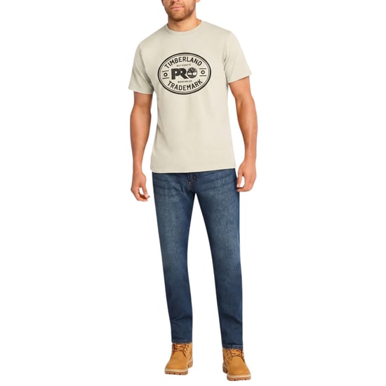 Timberland Pro Trademark Mens Classic Logo T Shirts Summer Crew Neck Top NEW - Image 2