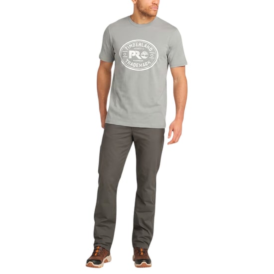 Timberland Pro Trademark Mens Classic Logo T Shirts Summer Crew Neck Top NEW - Image 2