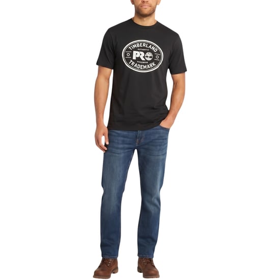 Timberland Pro Trademark Mens Classic Logo T Shirts Summer Crew Neck Top NEW - Image 2