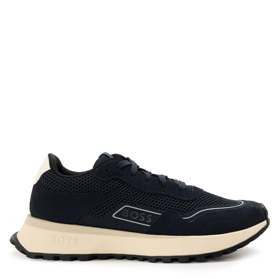 Men's Boss Runn Knsd 10260591 01 Low Top Trainers in Dark Blue - Image 1
