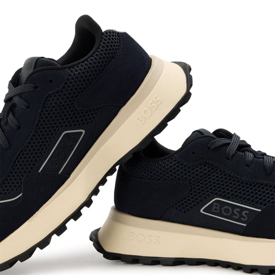 Men's Boss Runn Knsd 10260591 01 Low Top Trainers in Dark Blue - Image 3