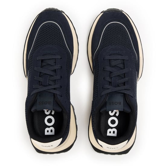 Men's Boss Runn Knsd 10260591 01 Low Top Trainers in Dark Blue - Image 4