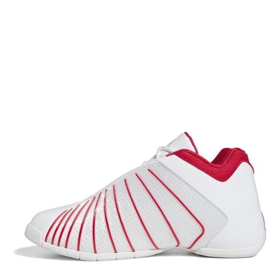 Men's adidas T-Mac 3 Stripe Low Top Trainers in White - Image 2