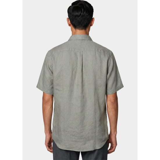Bos Bright Blue Casual hemd korte mouw linnen shirt 5700.426/356 - Image 4