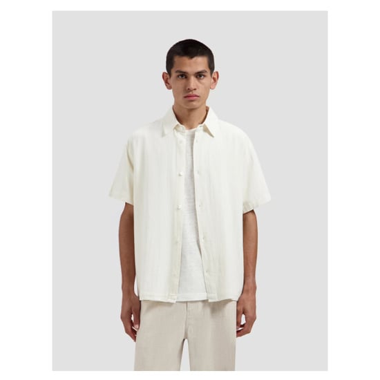 Olaf Textured stripe boxy ss shirt korte mouw overhemden m250301 - Image 3