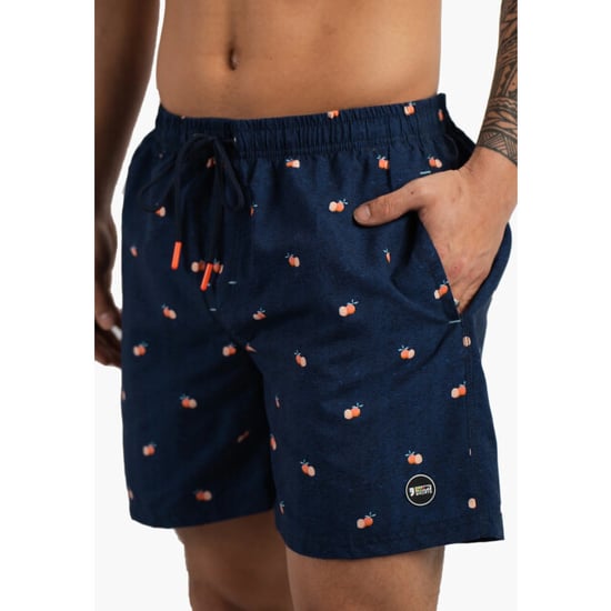 Happy Shorts Heren zwemshort donkerblauw manderijn fruit print - Image 2