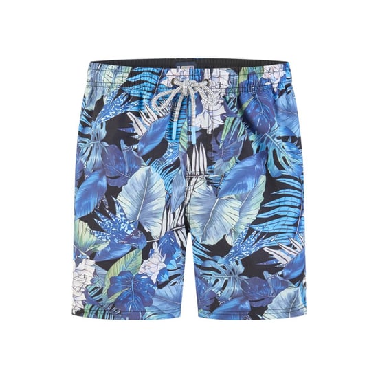 Happy Shorts Heren zwemshort gebloemde jungle print blauw - Image 1
