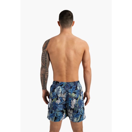 Happy Shorts Heren zwemshort gebloemde jungle print blauw - Image 3