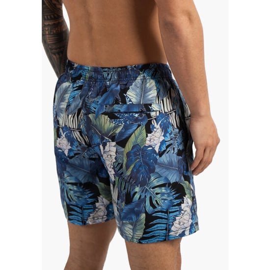 Happy Shorts Heren zwemshort gebloemde jungle print blauw - Image 5