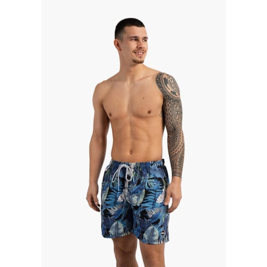 Happy Shorts Heren zwemshort gebloemde jungle print blauw - Image 6