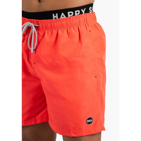 Happy Shorts Heren zwemshort dubbele waistband effen neon rood - Image 4