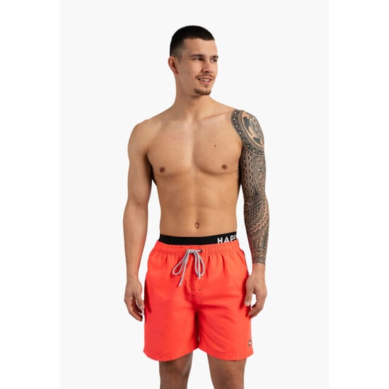 Happy Shorts Heren zwemshort dubbele waistband effen neon rood - Image 5