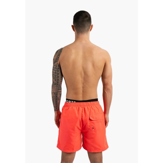 Happy Shorts Heren zwemshort dubbele waistband effen neon rood - Image 6