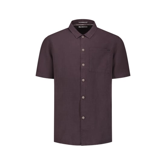 No Excess Shirt short sleeve with linen, garm dark brown - Image 3