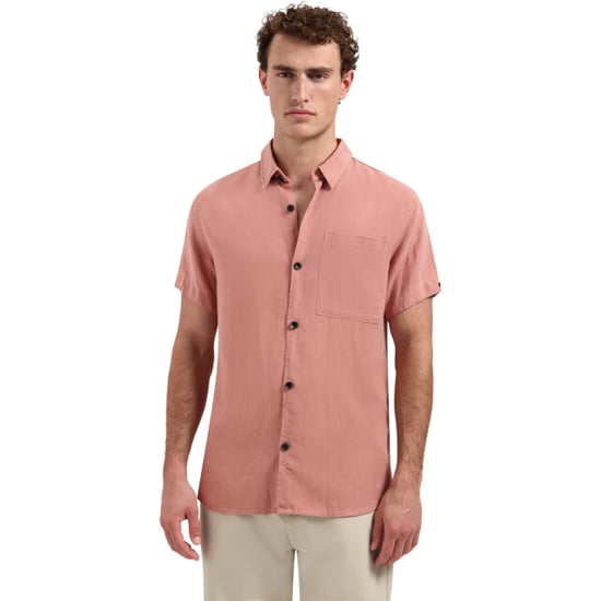 No Excess Shirt short sleeve with linen, garm coral - Image 4