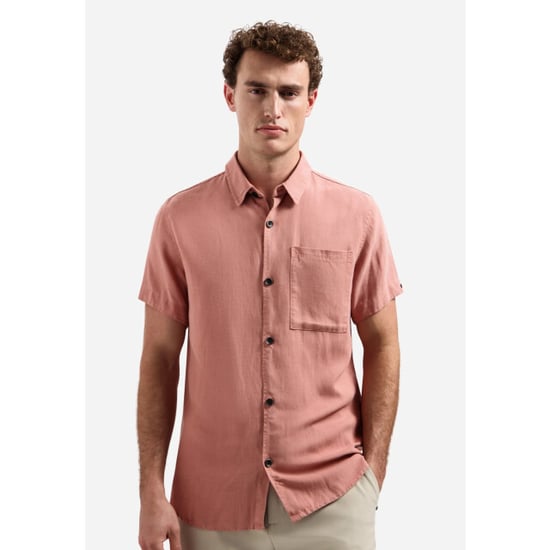 No Excess Shirt short sleeve with linen, garm coral - Image 6