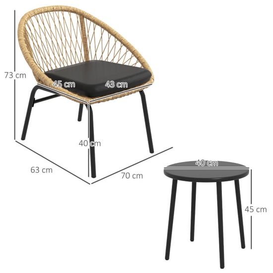 4goodz 3-delige tuinmeubelset met polyrattan stoelen - - Image 4