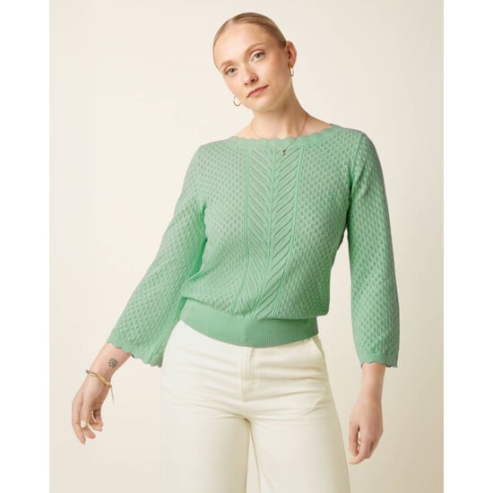 King Louie Audrey top rocky ajour minty meadow - Image 2