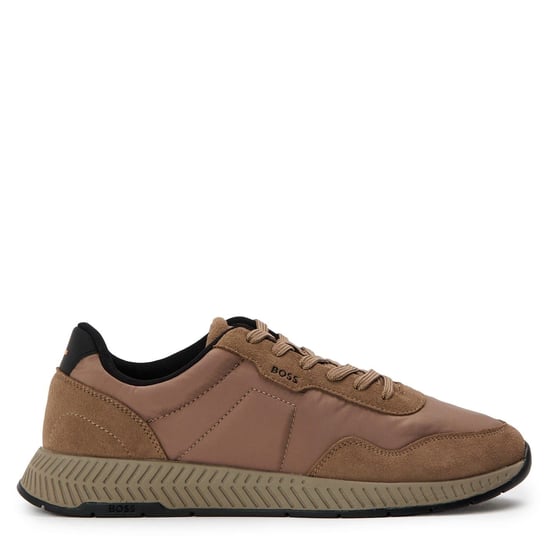 Men's Boss Titanium Runn Sdnypa Low Top Sneakers in Dark Beige - Image 1