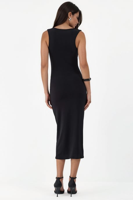 Vierkante Korset Bodycon Sandy Midi Jurk - Image 3