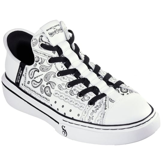 Men's Skechers Low Top Trainers in White/Black - Image 3