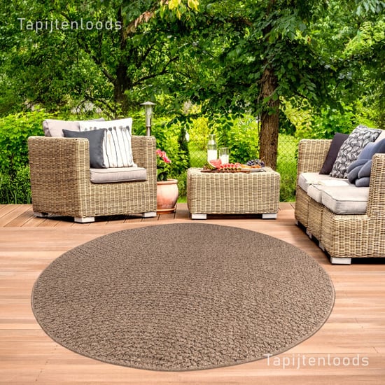 Muratap Sahara uni rond buitenkleed jute-look weerbestendig vloerkleed 160 cm - Image 1