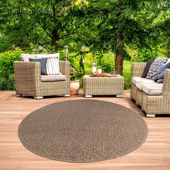 Muratap Sahara japandi rond buitenkleed jute-look weerbestendig vloerkleed 200 cm - Image 1