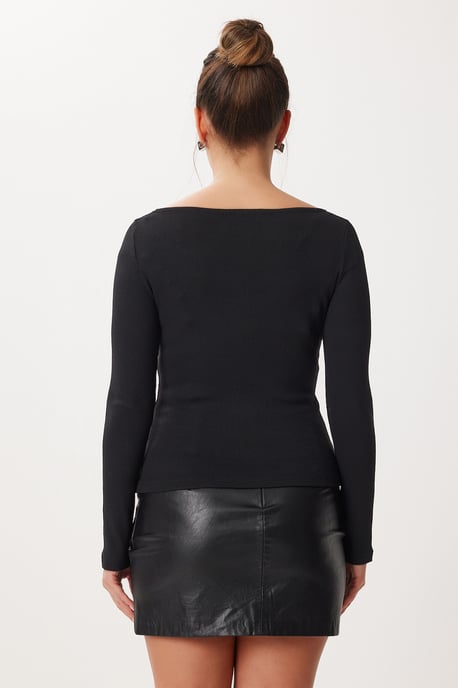 Blus med spetsdetaljer och långa ärmar - Image 5