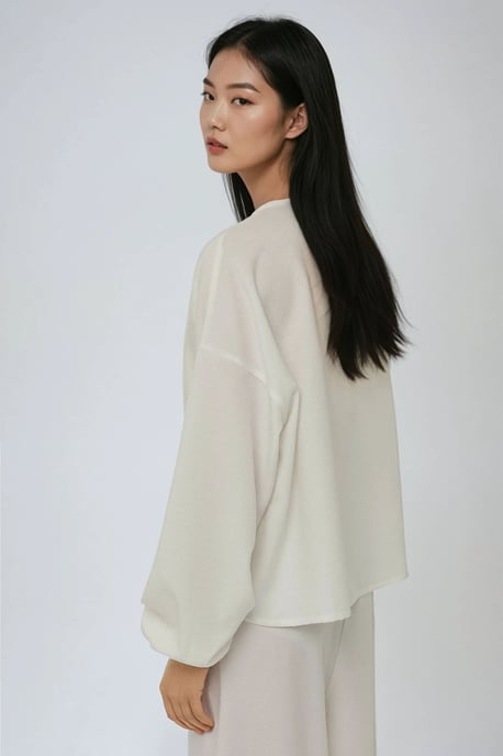 Relaxed Fit Tie up Detail Blouse - Image 3