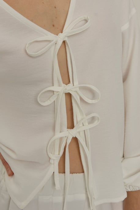 Relaxed Fit Tie up Detail Blouse - Image 5