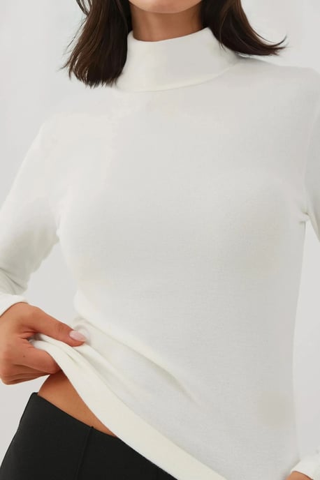 Ultra Zachte Aanraak Slim Fit Coltrui Gebreid Top - Image 2