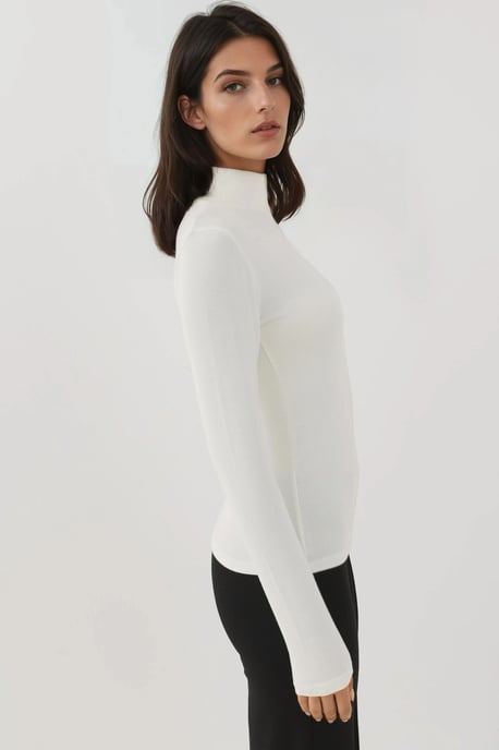 Ultra Zachte Aanraak Slim Fit Coltrui Gebreid Top - Image 3
