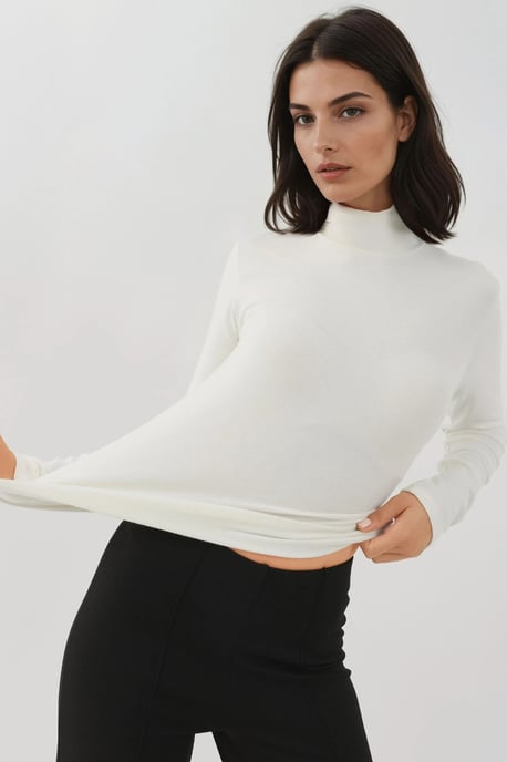 Ultra Zachte Aanraak Slim Fit Coltrui Gebreid Top - Image 5
