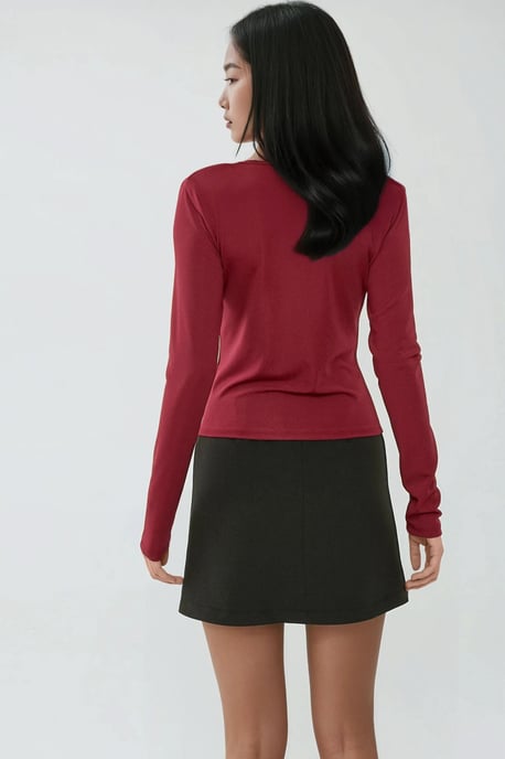 Skjortkrage Blus med Axelvaddering - Image 3