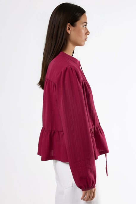 Long Sleeve Tippet Collar Blouse - Image 4