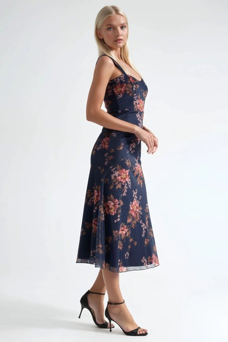 Bloemen Maxi Jurk met Hartkraag - Image 2