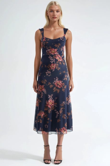 Bloemen Maxi Jurk met Hartkraag - Image 6
