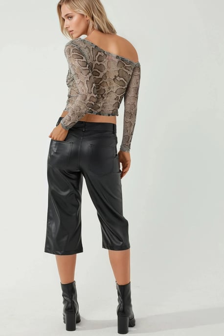 Asymmetrische Kraag Tuele Blouse - Image 4