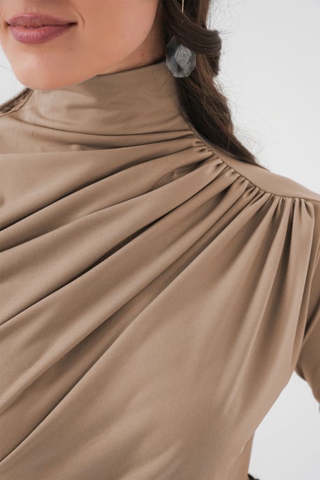 Getailleerde Colblouse met Drapé Detail - Image 2