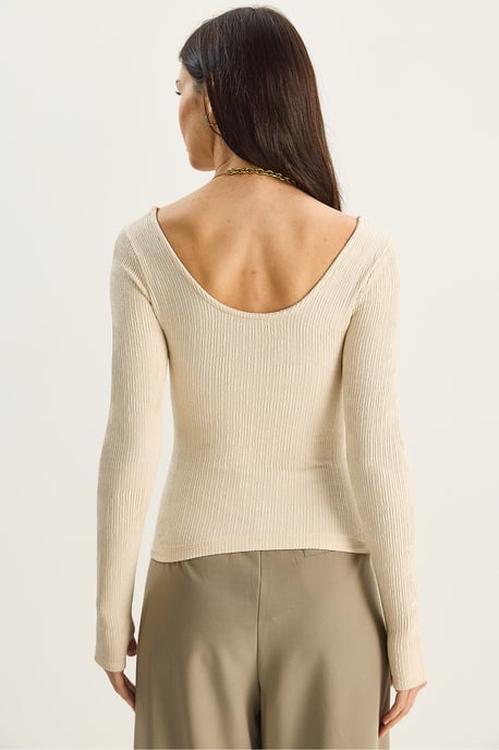 Slim Fit Lange Mouwen U Hals Blouse - Image 6
