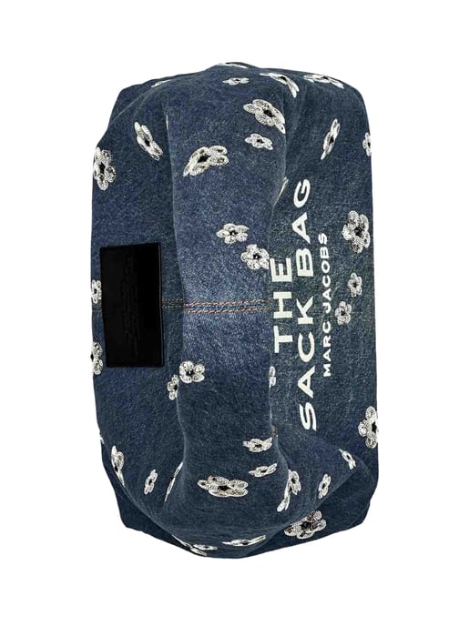 De Sequin Daisy Denim Sack Bag - Image 3