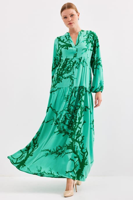 Printed V-Neck Maxi Dress - Image 3
