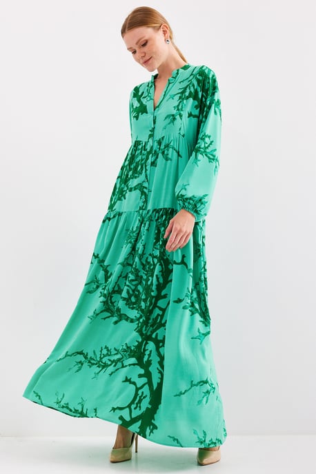 Printed V-Neck Maxi Dress - Image 5