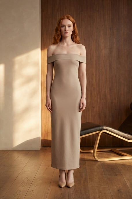 Off-shoulder bodycon maxi jurk met split - Image 5