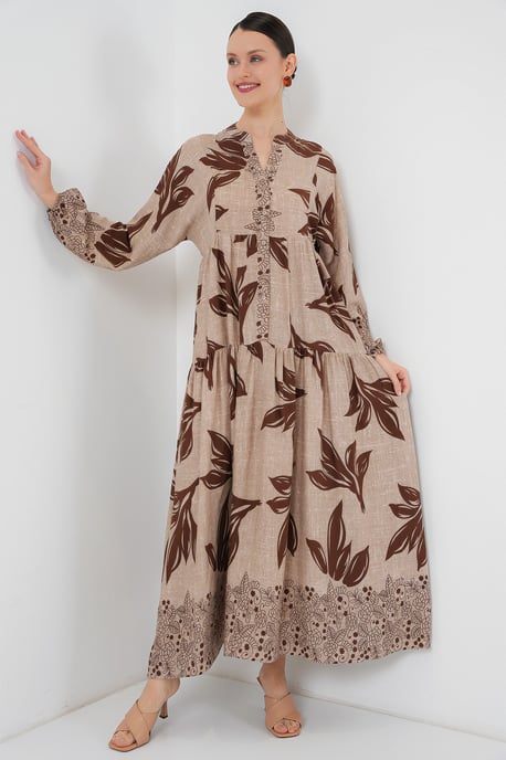 Geprinte V-hals Maxi-jurk - Image 2